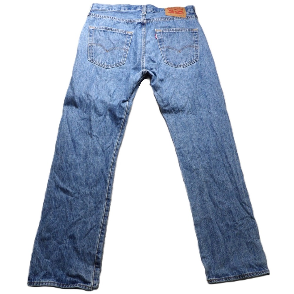 Levi's 501 Original Straight Leg Button Fly Cotton Denim Men Jeans W32 L30 Blue